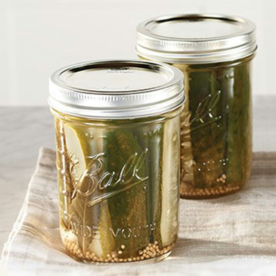 Clear Glass Jars With Lids(Golden),Small Spice Jars For  Herb,Jelly,Jams,Wide Mouth Manson